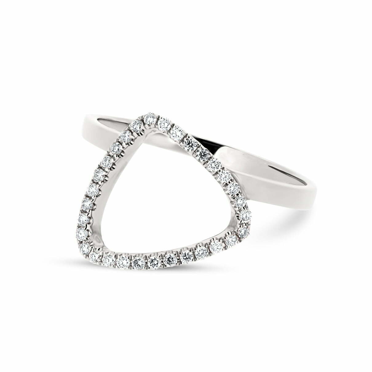 White Gold Diamond Pebble Ring image 0