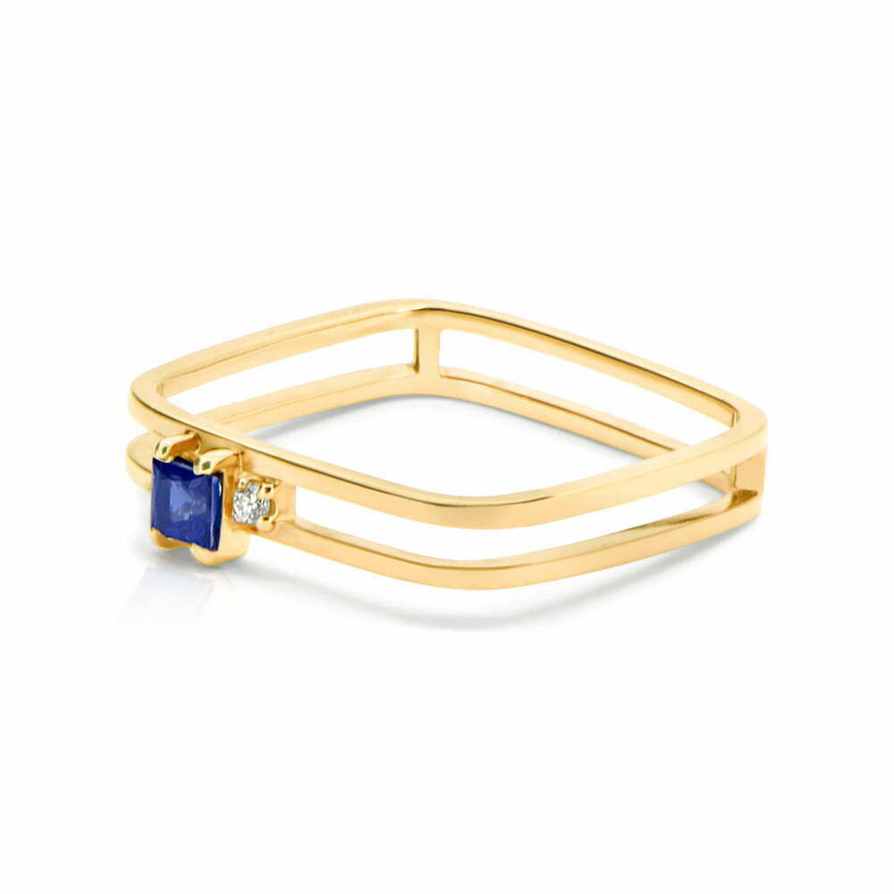 Blue Sapphire Yellow Gold Grace Ring image 0