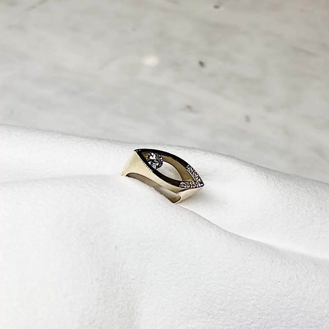 Yellow Gold Contemporary Diamond Engagement Ring